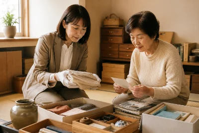 仕分けの様子の写真